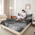 thumbnail image 4 of Manfei Marble Watercolor Full Size Sheets 4-Piece for Boys Girls,Stone Pattern Breathable Bed Sheets,Abstract Gradient Lightweight Sheet Sets,Lightweight Room Decor, 4 of 7