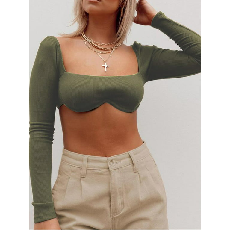 Prettylittlething Women's Ribbed Crop Top
