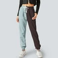 thumbnail image 2 of Gibobby pantalones afelpados para mujer Pantalones de chándal con bolsillo para mujer, estampado, cómodos, de cintura alta, para entrenamiento, salón atlético, informales, para correr (Café, M), 2 of 5