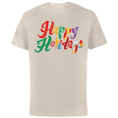 Marvel Avengers Happy Holidays Standard – Short Sleeve Cotton T-Shirt for Adults – Customized-Natural