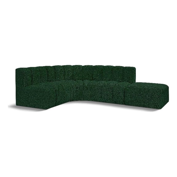 Meridian Furniture Arc Green Boucle Fabric Modular Sectional