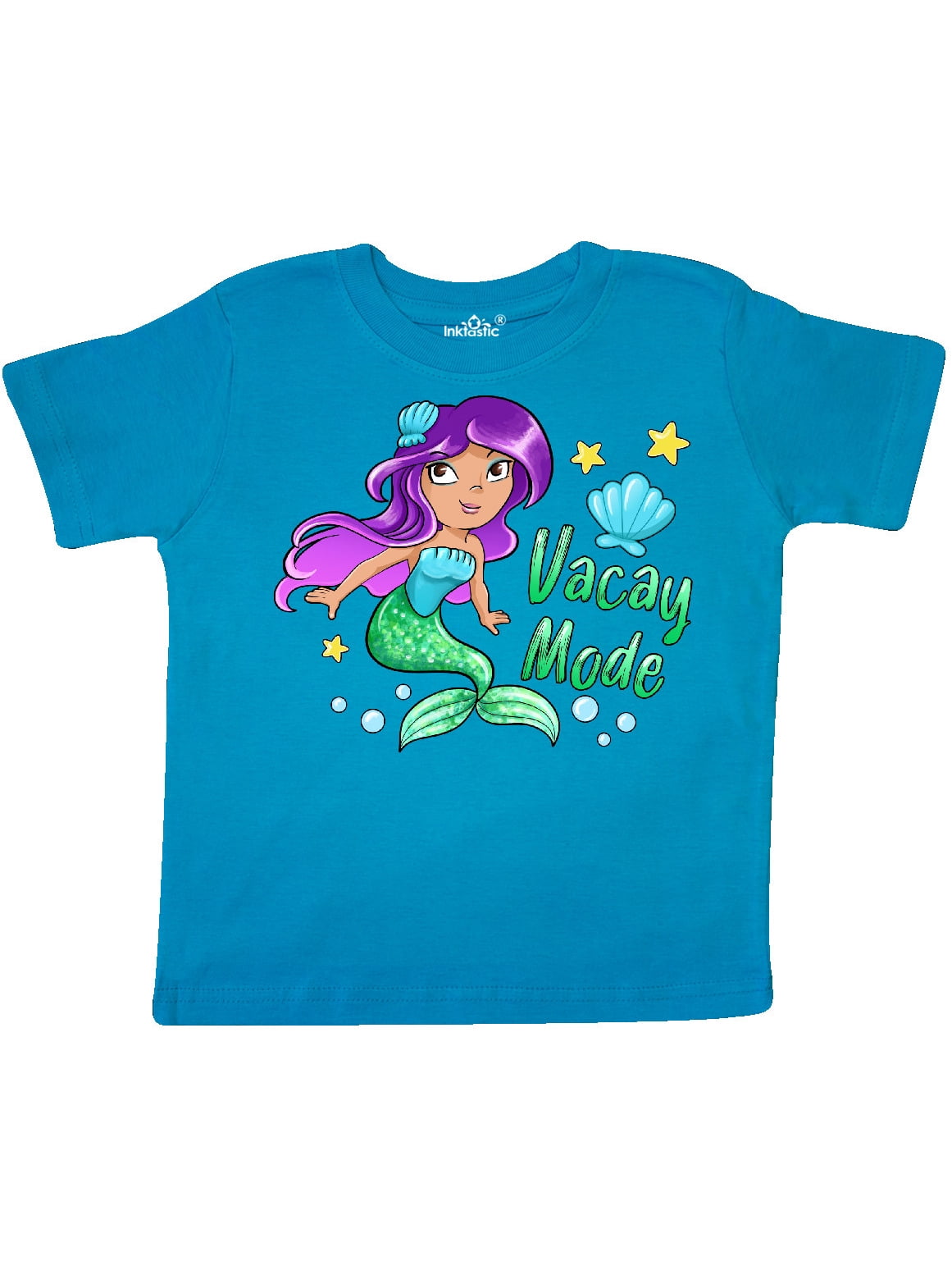Mermaid with Purple Tail Toddler Long Sleeve T-Shirt inktastic Vacay Mode