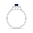 thumbnail image 2 of ANGARA Natural Prong-Set Oval Blue Sapphire Halo Ring in 14K White Gold for Women (Size-7x5mm) | September Birthstone, Birthday, Anniversary, Jewelry Gift for Women | Natural Blue Sapphire Ring, 2 of 7
