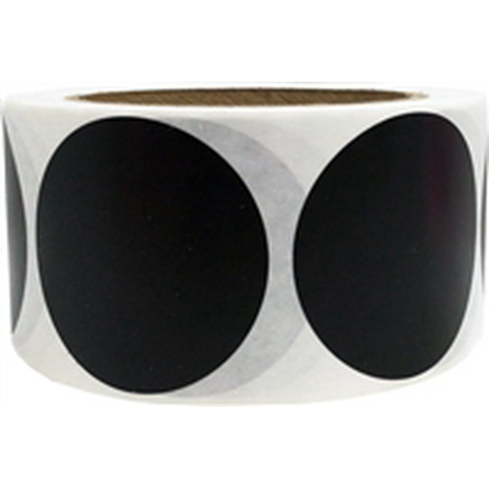 Black Circle Stickers 2" Inches Round 500 Pack