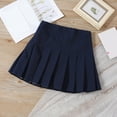 thumbnail image 4 of Godom Toddler Girls Pleated Tennis Skirt 2T-13T Elastic Waist Uniform School Mini Skort,Navy, 4 of 4