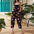 thumbnail image 5 of BOMYJESK Women's Halloween Jumpsuits Bat Pumpkin Ghost Adjustable Strap Overall Jumpsuit 2026 Hippie Loose Spaghetti Strap Rompers Multicolor XL, 5 of 7