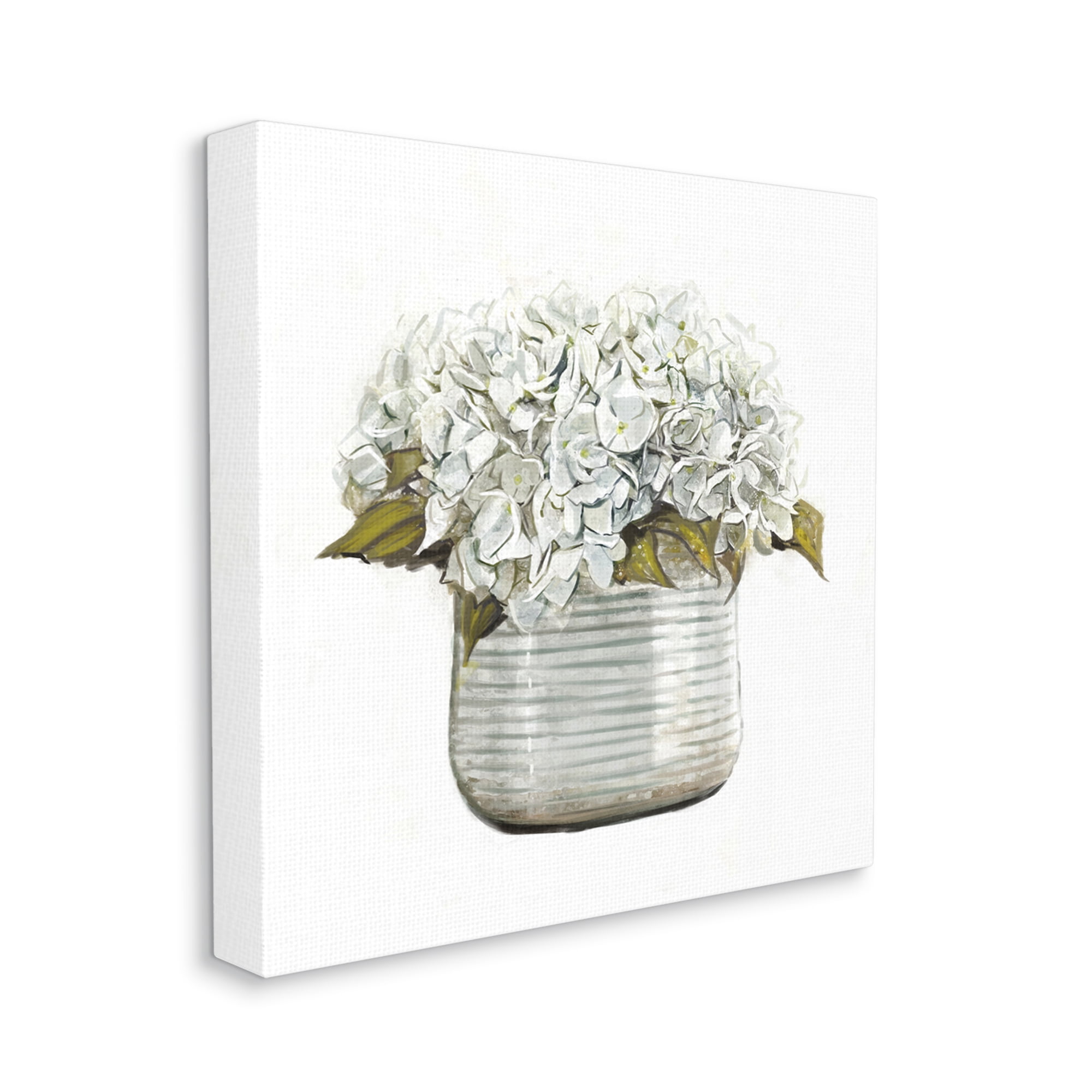 Stupell Country Floral Planter Blooms Botanical & Floral Painting Gallery Wrapped Canvas Print Wall Art