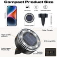 thumbnail image 6 of 4 Pack Solar Mini Ground Lights Outdoor - 8 LED Disc Lights with Flat Design IP44, Solar-Powered Pathway Lights for Garden, Lawn, Patio, Yard, Path & Landscape ( Cool White), 6 of 7