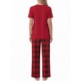 thumbnail image 4 of Weekease Two Piece Pajama Sets for Women Crew Neck Short Sleeve Tops and Printed Pant Casual Sleepwear, 4 of 7
