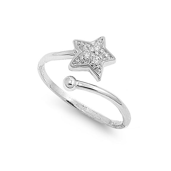 Shooting Star Cubic Zirconia Ring Sterling Silver 925