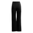 thumbnail image 6 of Work Pants for Women Office Solid Color High Waisted Lace Holout Pants for Party Nightclub Stretchy Elastic Waistband Loose Fit Long Pants Trousers 2025 Fall Slacks with Pockets, 6 of 7