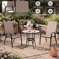 thumbnail image 3 of NAPWANT Patio Dining Chairs, Set of 4 Stackable Outdoor Chairs, All-Weather Space Saving Design, Brown, 3 of 9