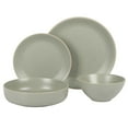 thumbnail image 2 of Gibson Home Dinah 16 Piece Double Bowl Stoneware Embossed Speckled Dinnerware Set - Sage Green, 2 of 6