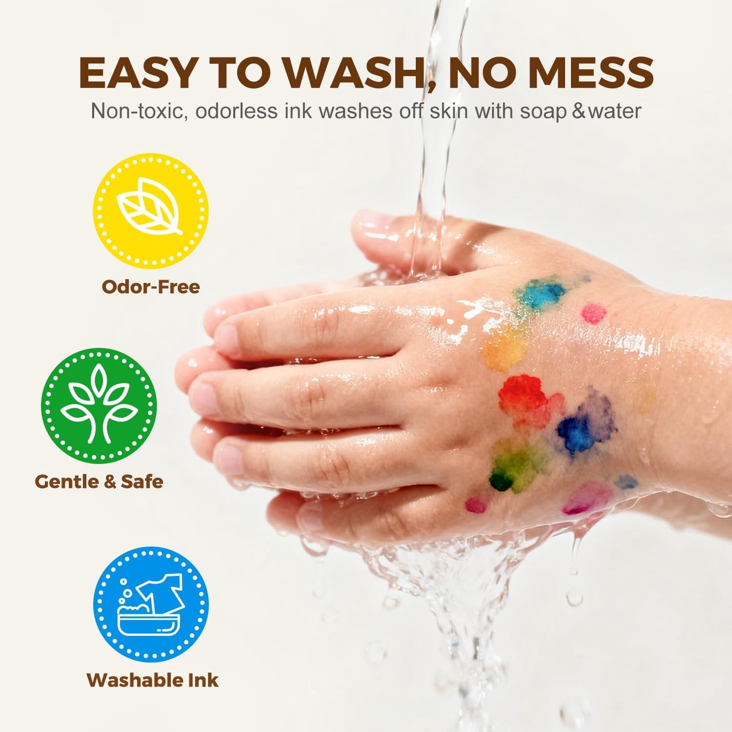Jar Melo 12 Colors Washable Dot Markers Kit for 3-8+ Age Kids, Non Toxic Dot Paint Markers with 108 Free Pdf Activity Book & Physical Sheets 2.1 fl.oz