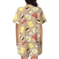 thumbnail image 4 of Womens Pajama Sets With Pocket, Coffee Bacon Eggs Toast Lounge Sets Short Sleeve Sleepwear PJ Sets for Women, 4 of 6