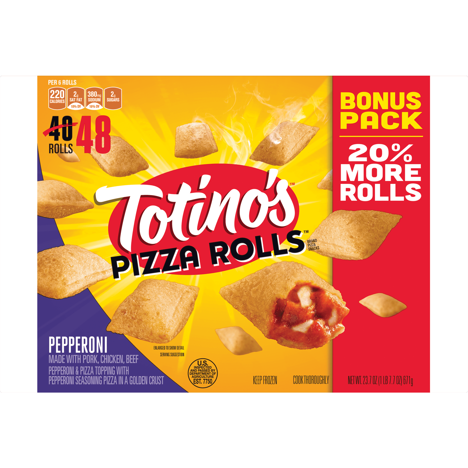 Totino's Pizza Rolls Brand Pepperoni Pizza Snacks 48 Ct