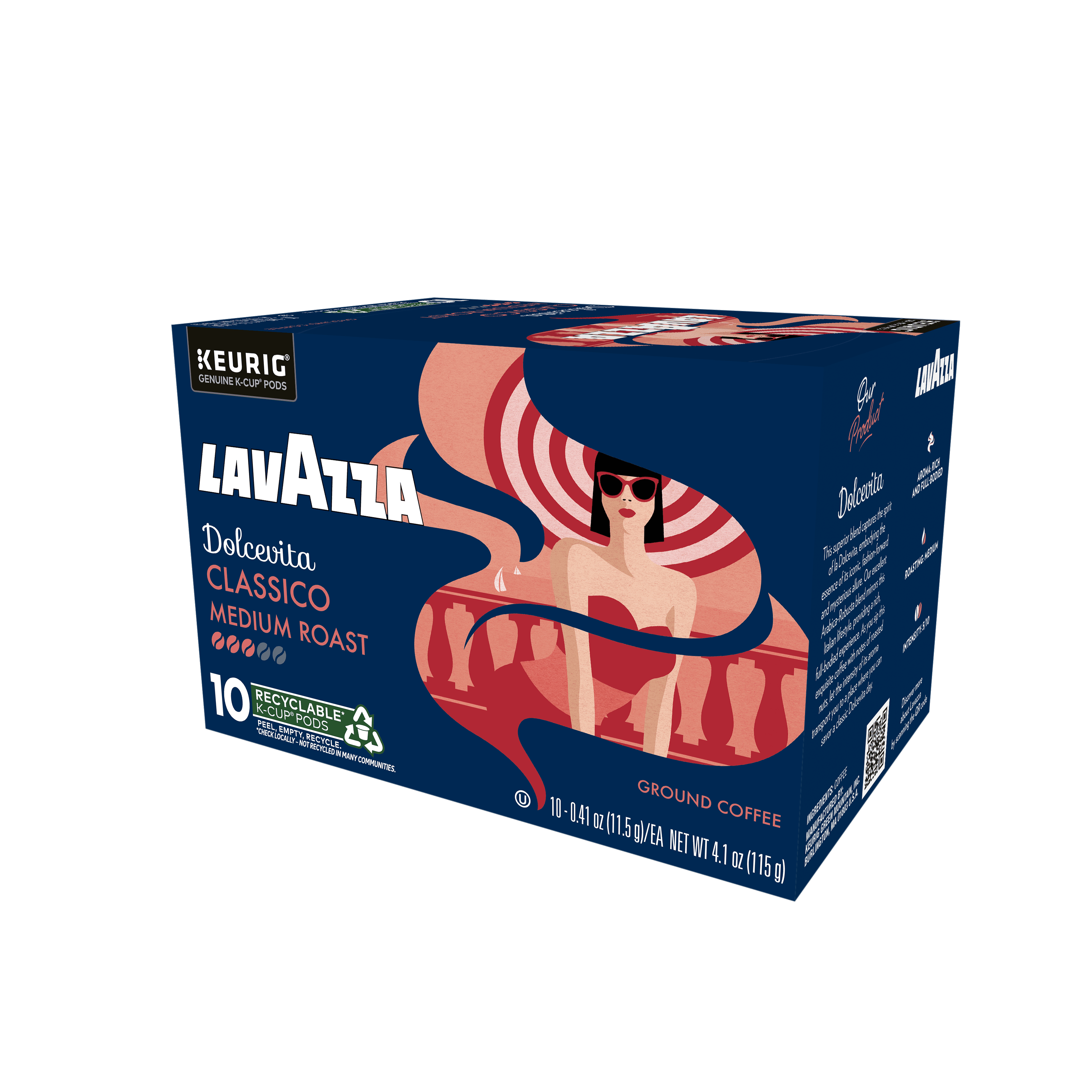 Lavazza Dolcevita Classico Keurig K-Cup® Pods, Medium Roast, Arabica and Robusta Blend (60 Pods)