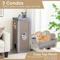 thumbnail image 6 of Demi Bonn 39" Indoor Cat Cave Bed, Cat House Scratcher Furniture, Cat Condo with Scratching Posts, 3 Hideaways, 4 Soft Plush Cushions, Gray, 6 of 11