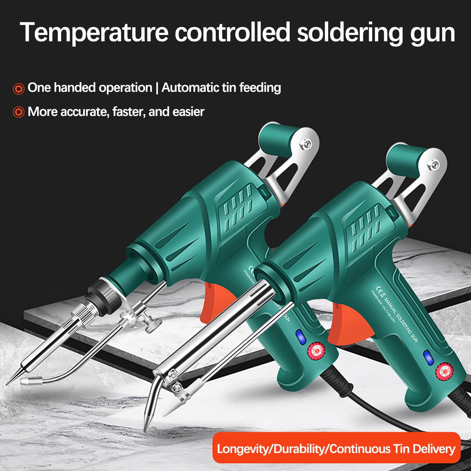 Soldering Gun Kit - Soldering Iron Kit with Adjustable Temp 180-520°C,ON/OFF Button,80W LED Digital Internal Heat Soldering Gun,Auto Send Tin Soldering Kit for Electronics Welding Repair DIY (Black)