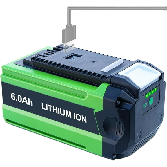 BOTKK Replacement for Greenworks 40V Battery 6.0Ah 29472 29462 2901319 20202 20642 21242 Fit 40 Volt G-MAX Lithium Batteries Power Tools 22262 22272 25312 25322 27062 with 5V 2.0Ah USB Output