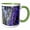 Green/White, variant on 3drose, Praying Mantis Sitting in Blue Flowers, 11oz Two-tone Red Mug