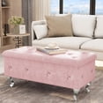 thumbnail image 6 of AWQM Upholstered Storage Ottoman Storage ottoman Bench End of Bed Bench with Button Tufted and Safety Hinge Pink, 6 of 8
