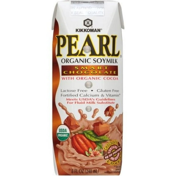 Kikkoman Pearl Organic Smart Chocolate Soymilk, 8 Fluid Ounce -- 24 per Case.