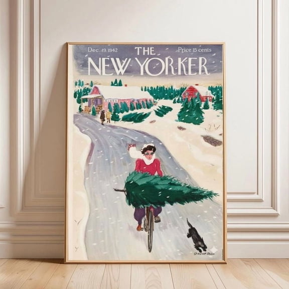 Vintage New Yorker Christmas Poster 1942 – Festive Holiday Wall Art Size 24''x36''-Gategoo