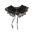 thumbnail image 1 of INSPIRE CHIC Faux Col Détachable, Mini Col Cape à Broderie Semi-Transparente avec Volants pour Blouse Noir-6, 1 of 5