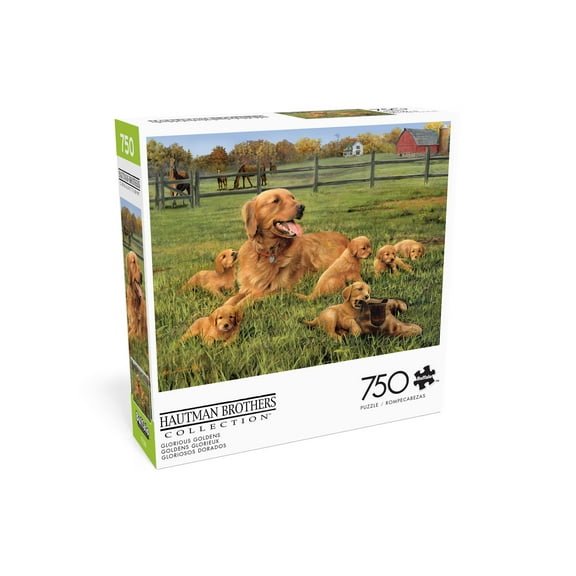 Buffalo Games Glorious Goldens 750-Piece 24 x 18-Inch Interlocking Jigsaw Puzzle for Adults Ages 14
