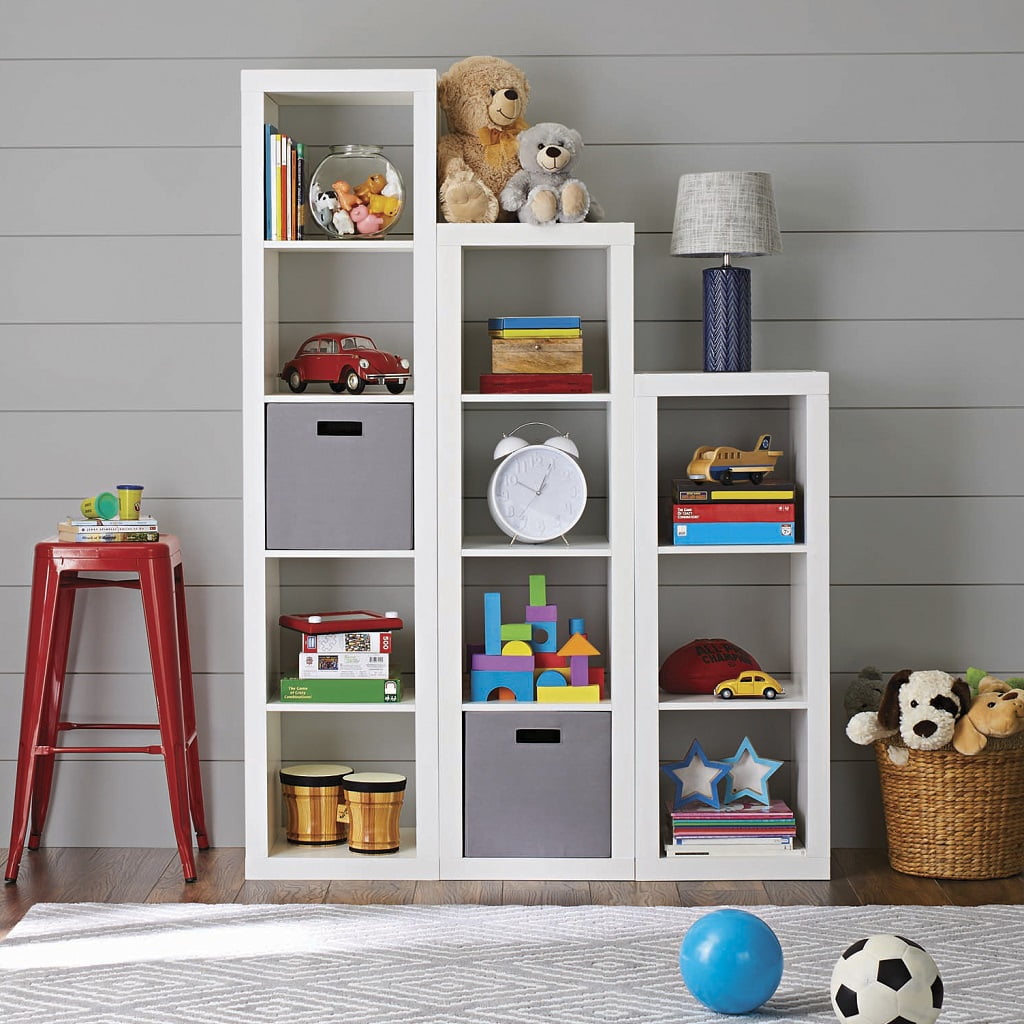 Narrow Shelf Organizer Tall 5 Tier Cubbie Black Bookcase Office Home