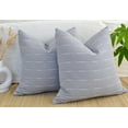 thumbnail image 3 of 20 x20 inches Gray Cotton Pillow Covers  / Woven Stripes Patterned Modern Cushion Covers / Simple Throw Pillow Cases Contemporary Luxury  Sofa, Couch, Bed, Set of 2, 3 of 14