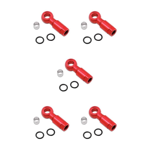Conectores de manguera de freno de disco hidráulico Eigraketly 5piezas Rojo