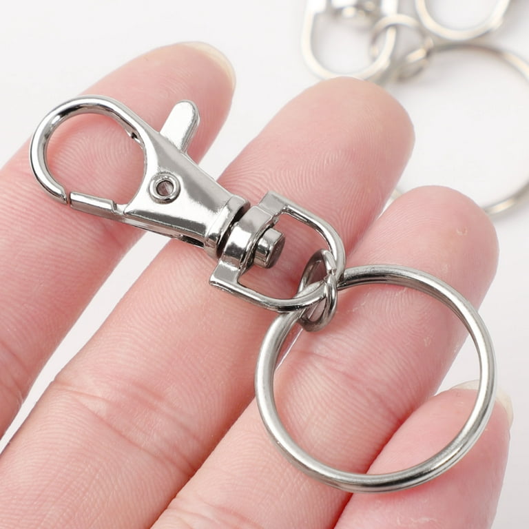 Silver Keychain Keyring, Flat Split Ring, Mesh Chains Lobster Clasps for  Keychains DIY Jewelry Making Supplies, Gift for Beader, 6 Pcs 