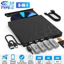 External CD/DVD Drive for Laptop,DVD Player for Laptop,8 in 1 USB 3.0 Ultra-Slim Portable,CD ROM /-RW Burner External Disk Drive Optical Compatible with Laptop Desktop Mac,OS Windows 11/10/8/7 Linux