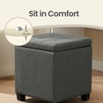 thumbnail image 3 of LEDREM Storage Ottoman with Hinged Lid, 14-Gallon Footrest Stool with Solid Wood Frame, 660lb Capacity for Living Room, Bedroom, Slate Gray, 3 of 7