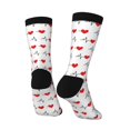 thumbnail image 5 of Uemuo Heartbeat Symbol Pattern Women's Crew Socks, Soft Durable Breathable Moisture-Wicking with Odor Control Cotton socks, 5 of 9