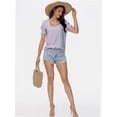 thumbnail image 3 of Tops for Women Summer Casual Ruffle Trim Sleeve Square Neck T Shirts, 3 of 6