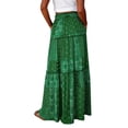 thumbnail image 3 of Womens Boho Maxi Skirt 2026 Summer Cruise Casual High Waist Flowy Long Skirt with Pockets for Beach Vacation, 3 of 3