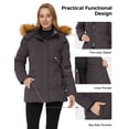 thumbnail image 6 of WenVen Women's Winter Coat Warm Puffer Jacket Windproof Parka with Removable Hood Gray 3XL, 6 of 9