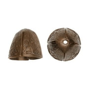 Vintaj Natural Brass, Roman Leaf Bead Cap Cone 12mm, 2 Pieces
