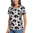 thumbnail image 5 of Yiaed Daisies Flowers Print Women's T Shirt V-Neck Short Sleeve Shirt Casual Breathable Tee Summer Tops-XX-Large, 5 of 5
