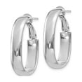 thumbnail image 2 of 14K White Gold 5.75mm Oval Omega Back Hoop Earrings (27 X 23.5) Made In Peru pre688w, 2 of 5