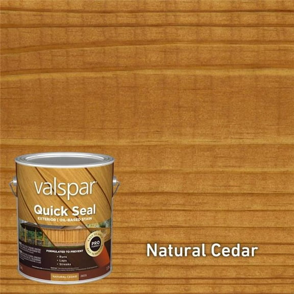 Valspar 1037705 1 gal Quick Seal Semi-Transparent Natural Cedar Oil-Based Exterior Stain - Pack of 4