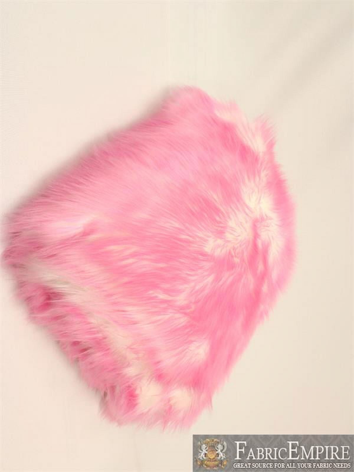 Faux Fur Fabric Long Pile Candy Shaggy BUBBLE GUM/ 60" Wide / Sold by the yard