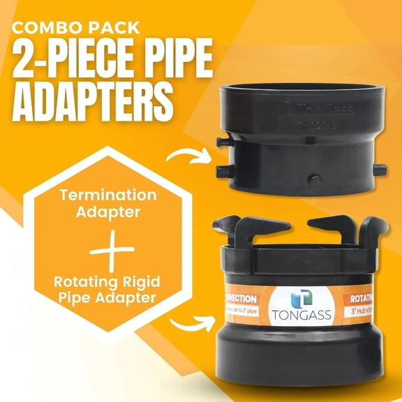 Combo Pack RV Sewer Hose Fitting Adapter To PVC Connection Termination Adapter 3