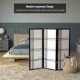 thumbnail image 2 of Red Lantern 4 ft. Short Double Cross Shoji Screen - Black - 3 Panels, 2 of 6