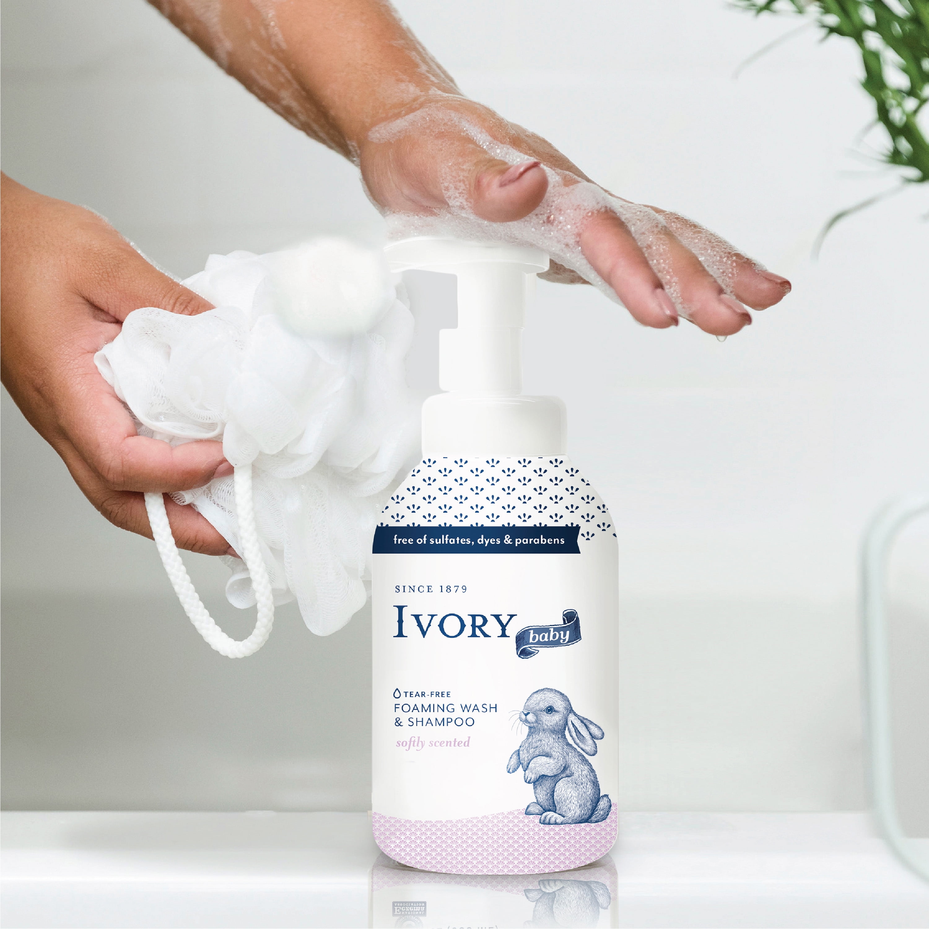 Ivory Baby Foam Unisex Baby Wash & Shampoo, Softly Scented, for Baby's Sensitive Skin, 16.9 oz
