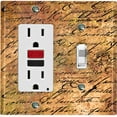 thumbnail image 1 of Metal Light Switch Plate Outlet Cover (Image of Rusty Metal Letter Damask LET001), 1 of 13