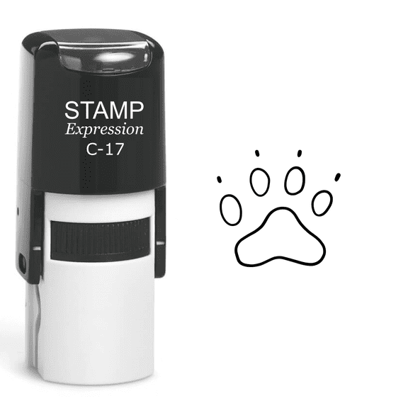 stampexpression - Dog Paw Self Inking Rubber Stamp - Black Ink (A-61126)